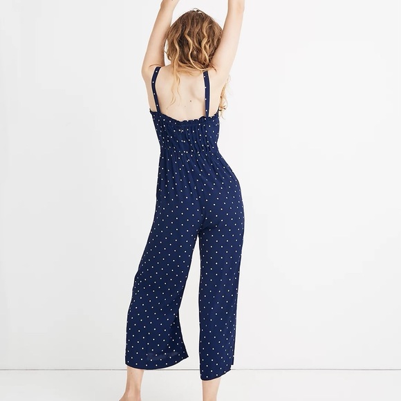 Madewell Pintuck Cami Jumpsuit in polka dot - Picture 4 of 5